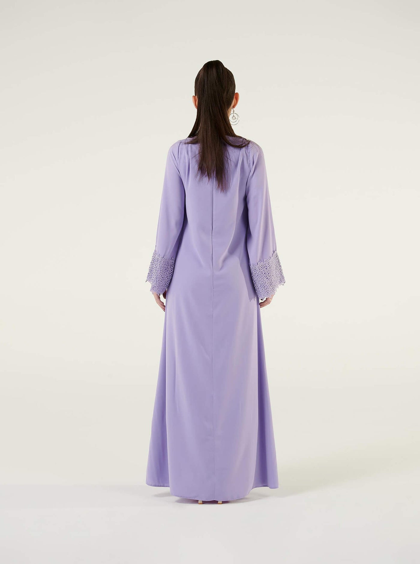 Lilac Embroidery Sleeve Detailed Dress
