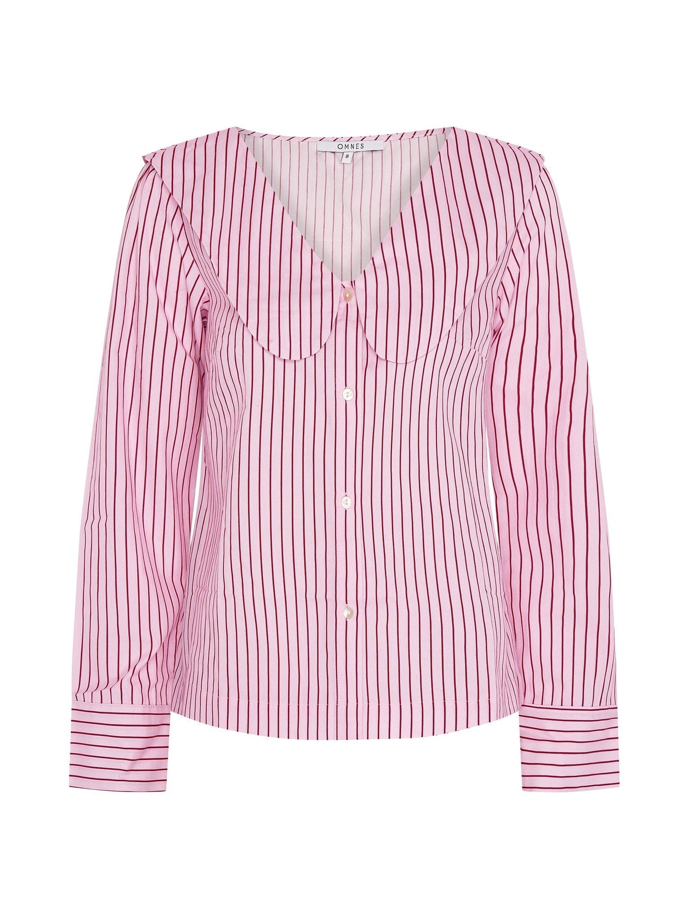 Caitlin Oversized Collar Blouse in Pink
