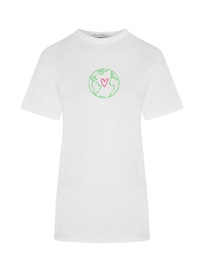 Save the Planet Print Boyfriend T-Shirt