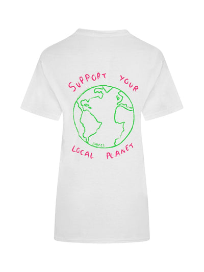 Save the Planet Print Boyfriend T-Shirt