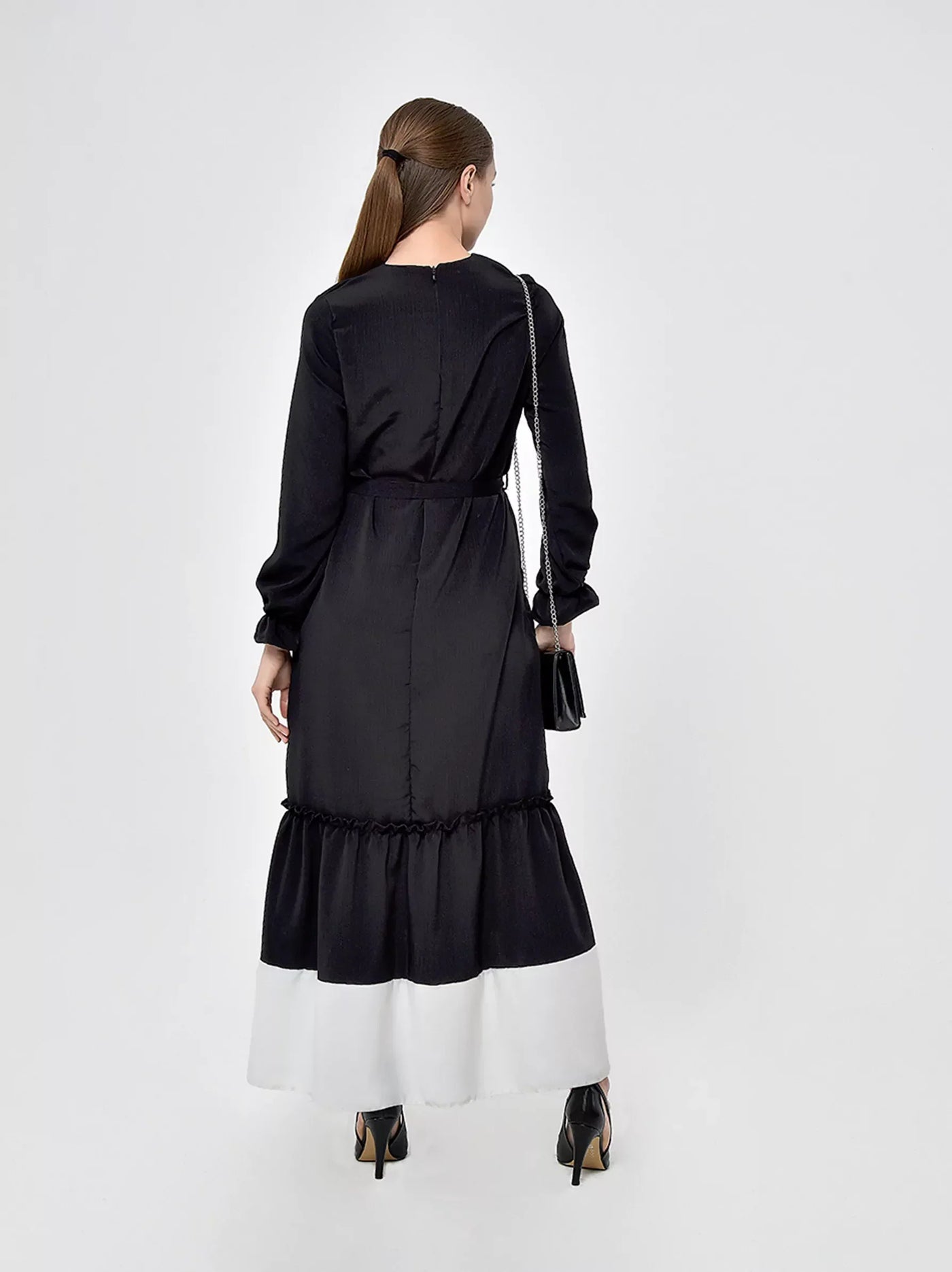 Black Flared Skirt Dress