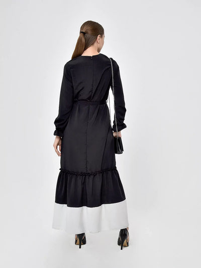 Black Flared Skirt Dress