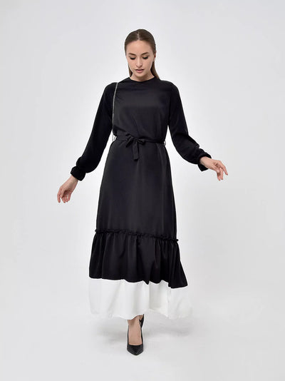 Black Flared Skirt Dress