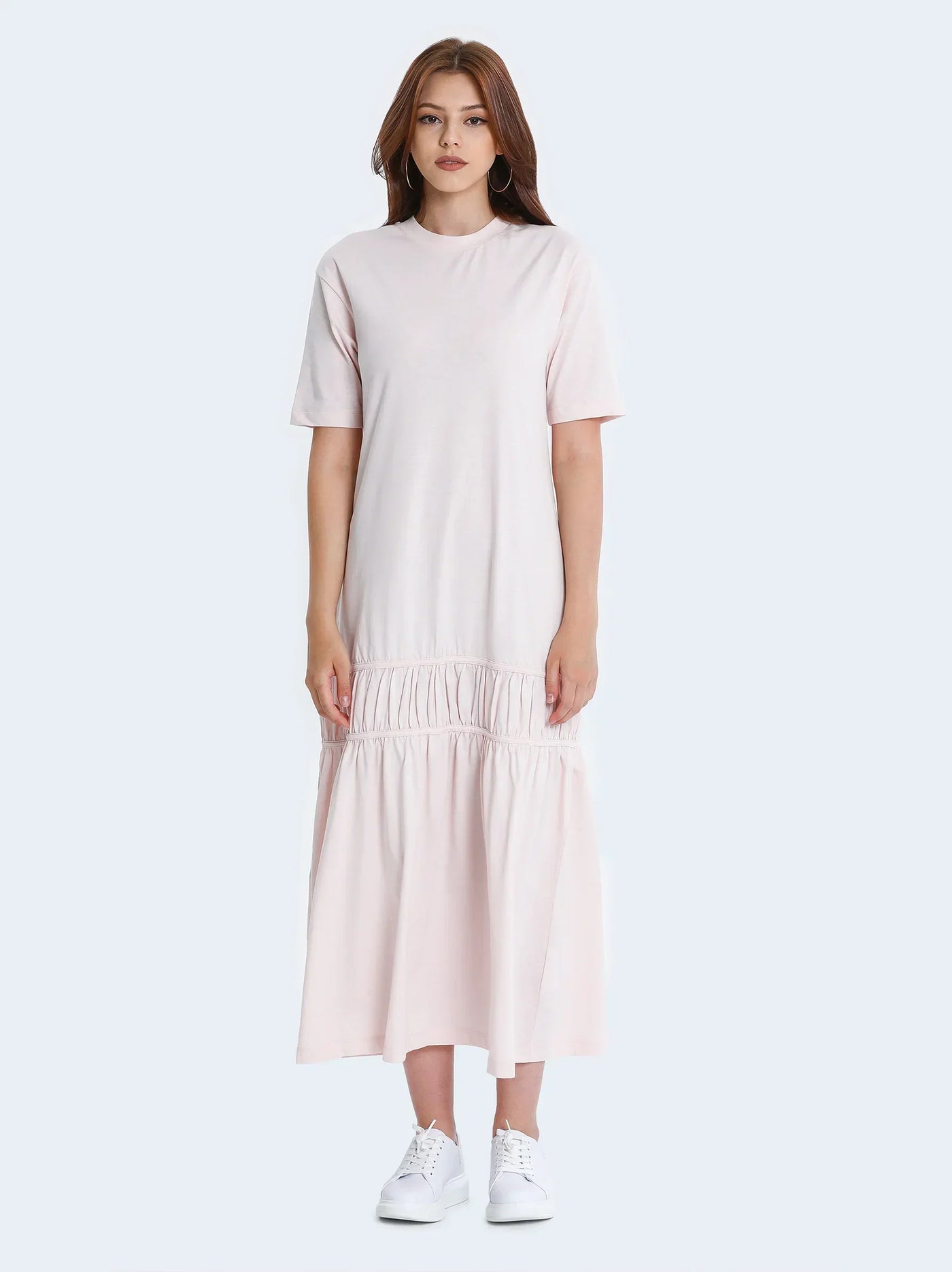 Light Pink Flared Maxi Dress