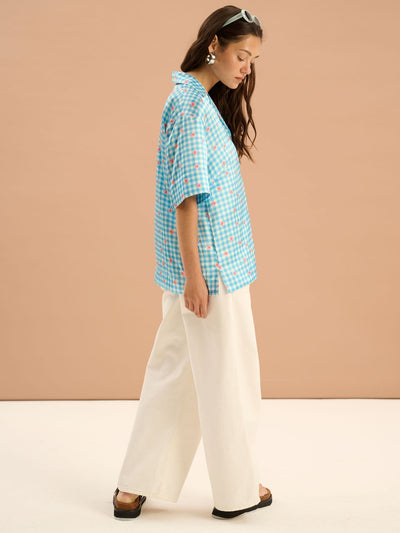 Oaklyn Floral Gingham Print Shirt