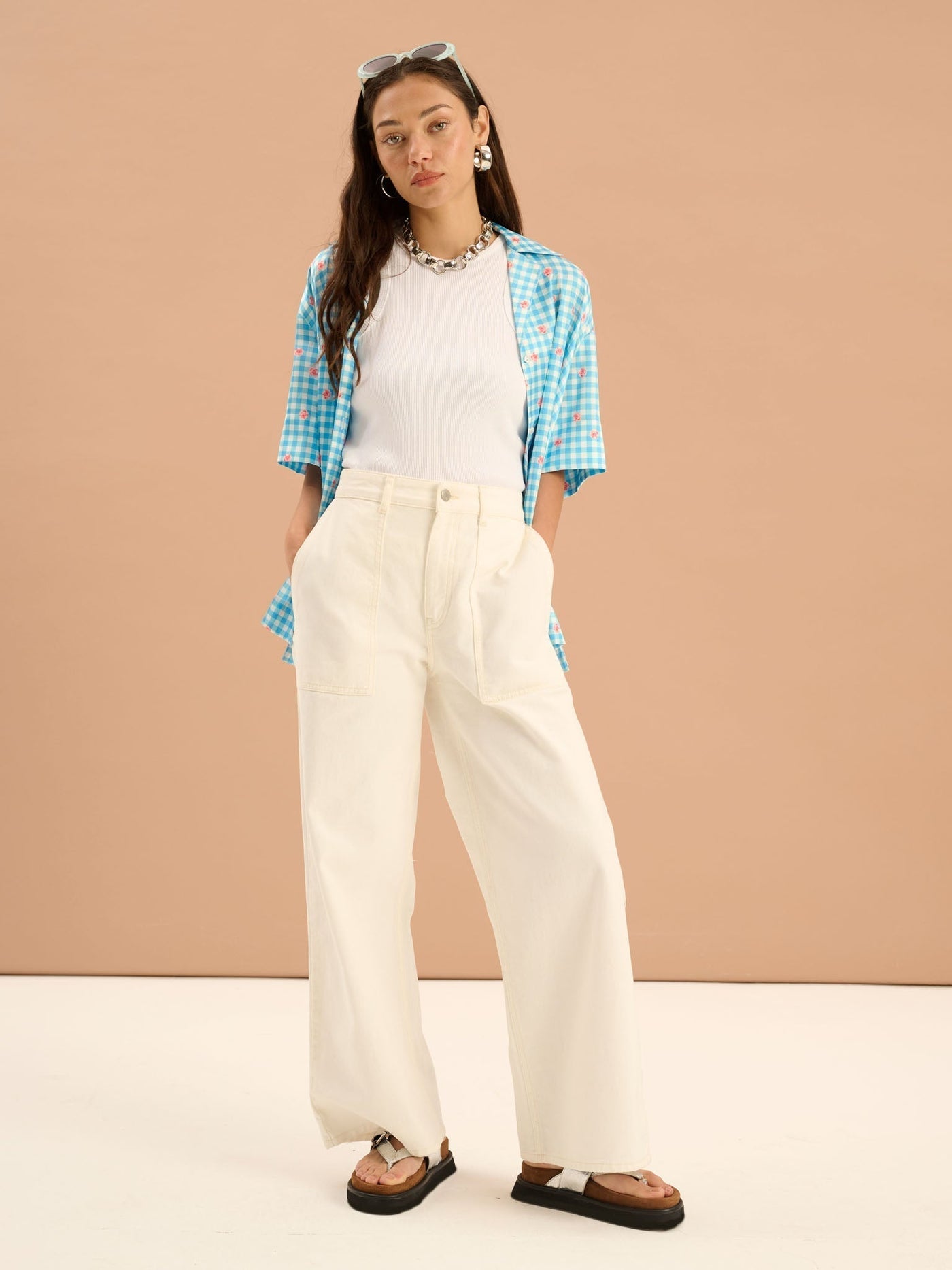 Oaklyn Floral Gingham Print Shirt